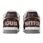LV Trainer Men’s Low-Top Sneakers, Brown Calfskin & Monogram Canvas - Image 4