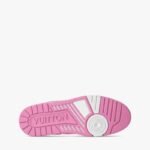 LV Trainer 1AIKOM Sneakers, Pink Calfskin & Monogram Denim Canvas - Image 5