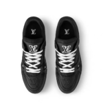LV Trainer Men's Black Monogram Embossed Leather Sneaker 1AAREY - Image 3