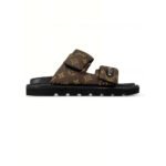 LV Slide 1AHMDM Women’s Flat Sandals, Cocoa Brown with Monogram & Leather Lining - Image 2