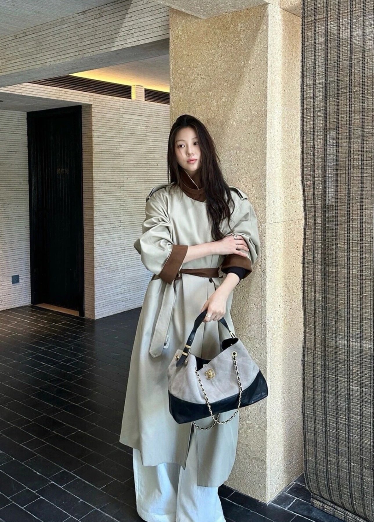 Chanel 25A lambskin tote bag in color-block leather, 2026 seasonal collection